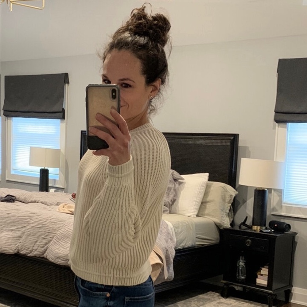 Cotton Ribbed Cropped J. Crew Sweater (M) - Picture 2 of 7